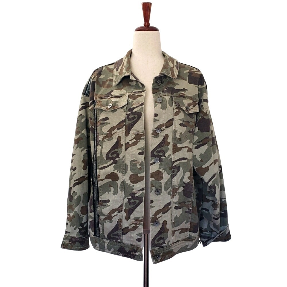 Kendall & KyliCamo Print Jacket‎ Oversized Military Army Style Casual Everydaye